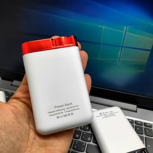 Портативное зарядное устройство Power Bank 10000 mAh / Цифровой индикатор, Micro, Type C, 2 USB-выхода
